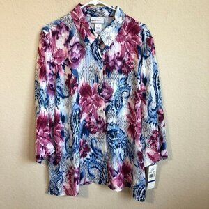 Alfred Dunner Top Floral Paisley Shirt
